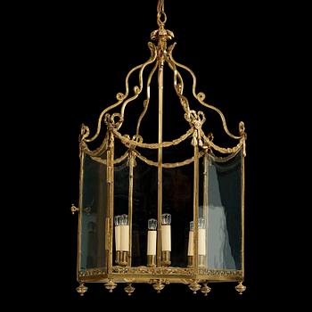 A Gustavian-style 19th century six-light lantern.