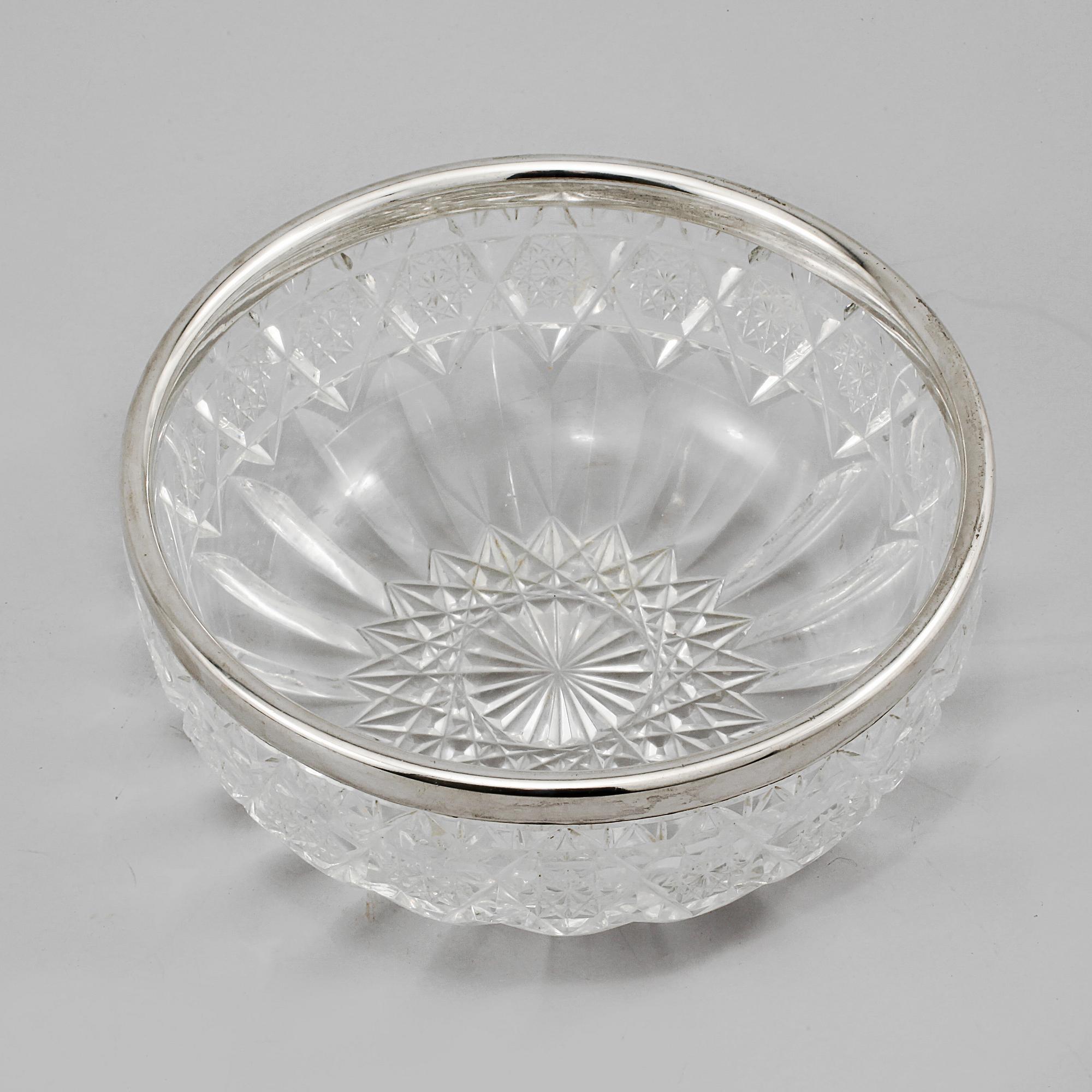 SKÅL, glas samt låghaltigt silver, 1900-tal.