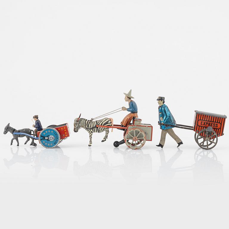 Lehmann, 3 toys, "Express", "Na-Nu" & "Na-Ob", Germany, early 20th century/first half.