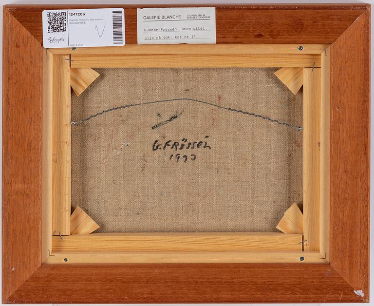 Gunnar Frössén, oil on canvas signed and dated 1993 a tergo.