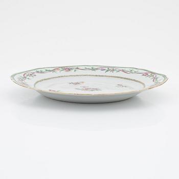 A set of five famille rose dinner plates, Qing dynasty, Qianlong (1736-95).