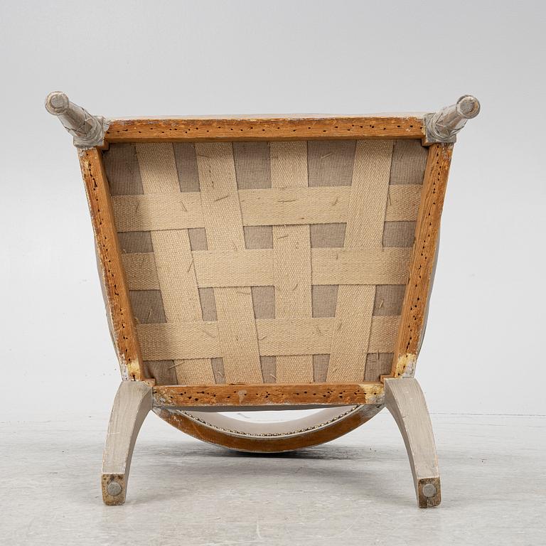 A late Gustavian style armchair, early 20th Century.