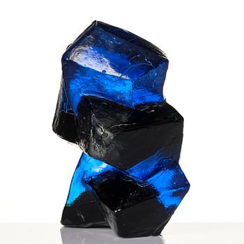 Edvin Öhrström, sculpture, cast glass, Lindshammar Glassworks, signed and dated 1965.