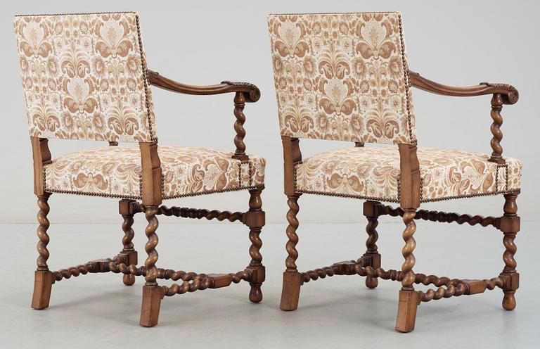 MATSALSGRUPP, 9 delar, barockstil, 1900-talets första hälft/mitt.