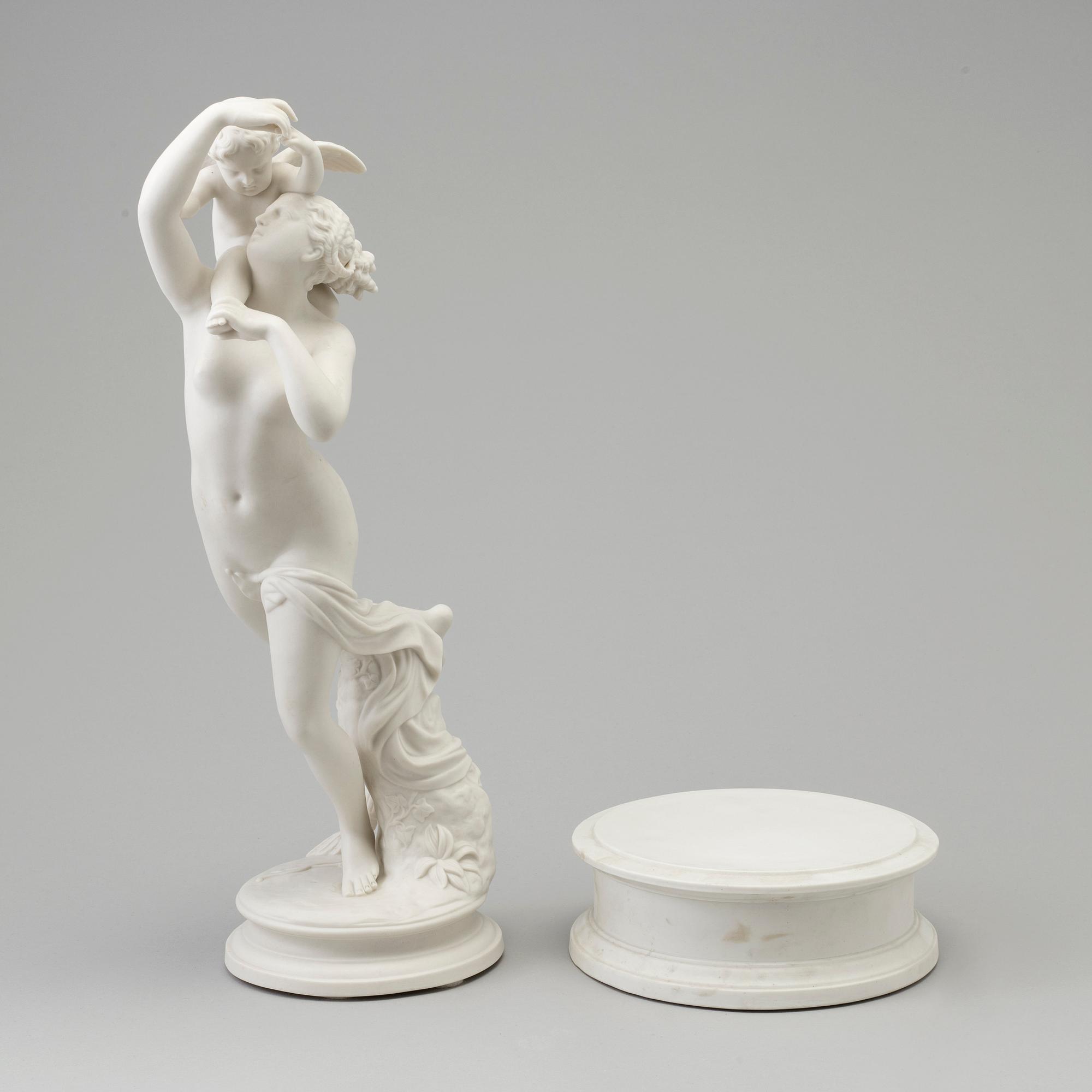 A parian sculpture with stand, Gustafsberg, 1920's.