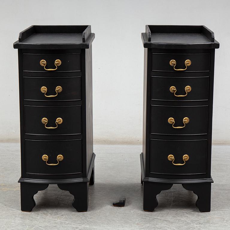 a pair of bedside tables from the second half of the 20th century.