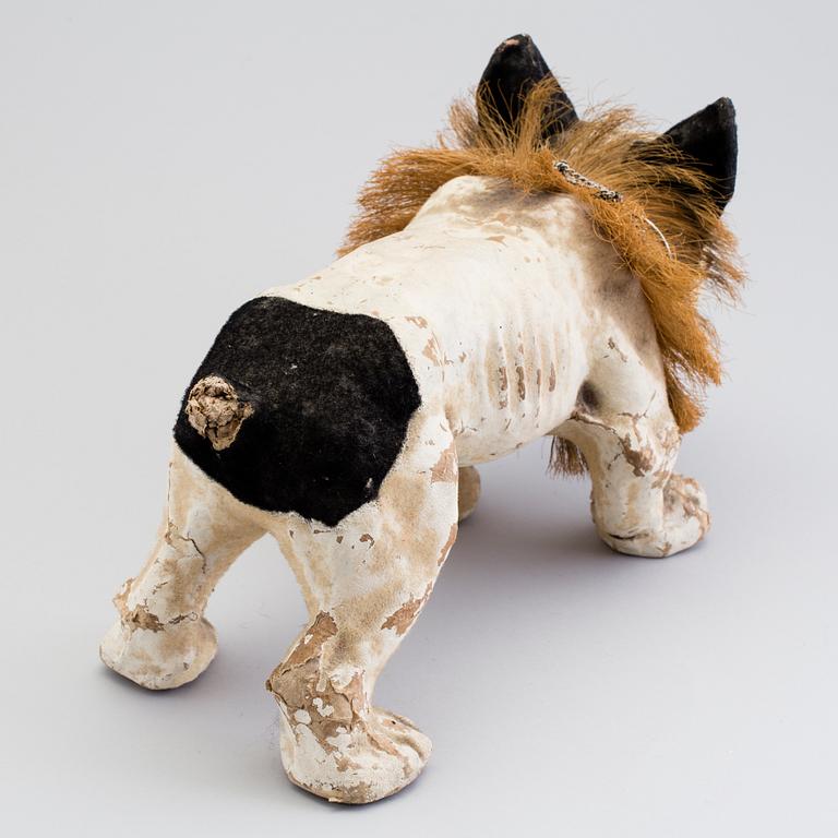 A papier mache french bulldog, France, ca 1900.