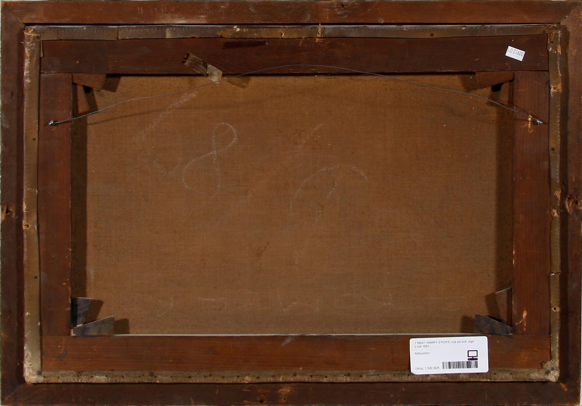 HARRY JAMES STICKS, olja på duk, England, sign o dat 1891.