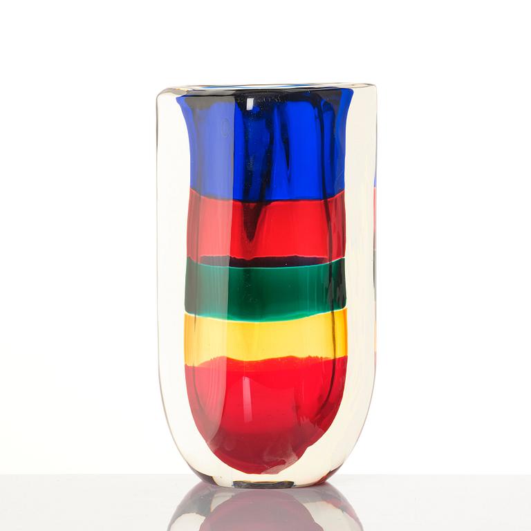 Fulvio Bianconi, a 'Fasce Sommerse' glass vase, Venini, Italy 1995.