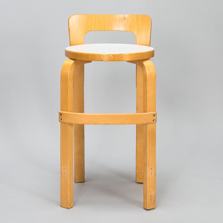 Alvar Aalto, a 1980s 'K65' barstool for Artek.