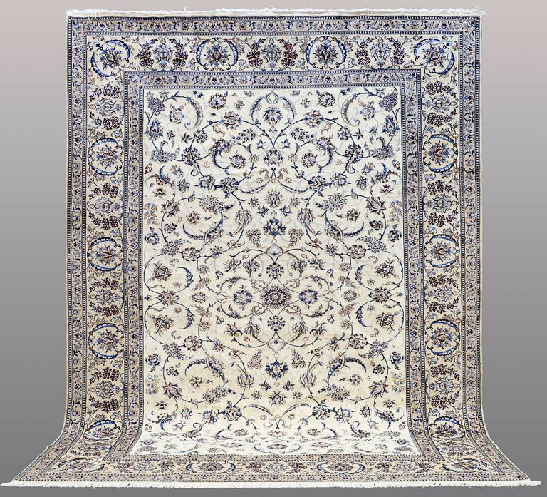 A CARPET, Nain part silk, s.k 9 LAA, ca 396 x 290 cm.