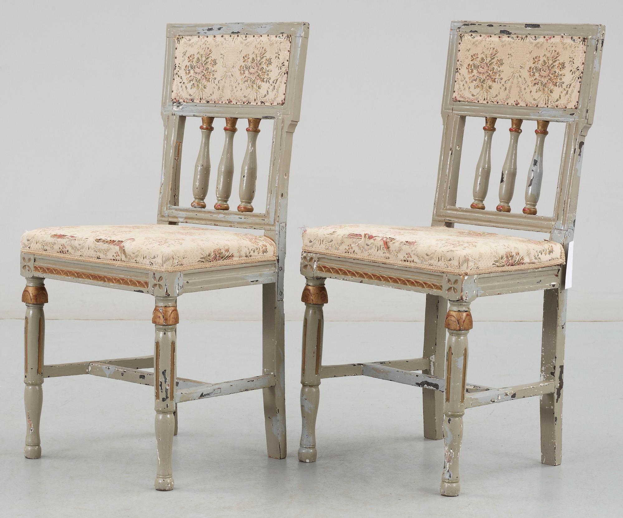 STOLAR, ett par, sengustaviansk stil, 1800-talets första hälft.