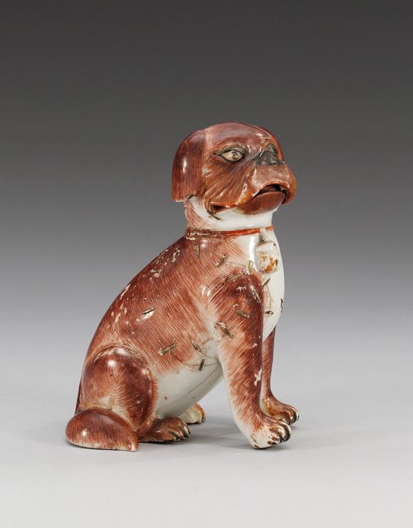 A porcelain figure of a pug dog, Qing dynasty, Qianlong (1736-95).