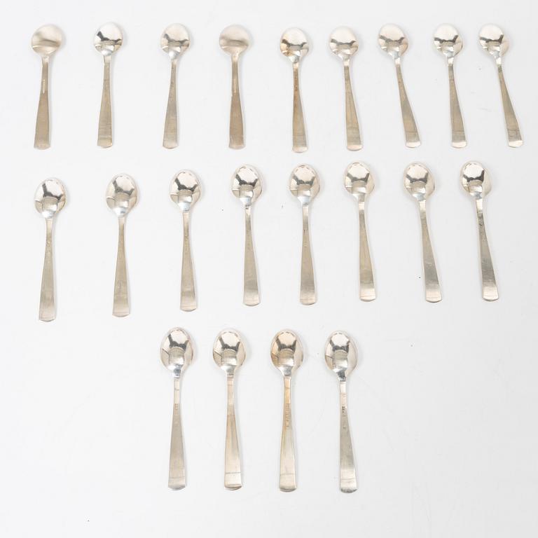 Jacob Ängman, coffee spoons, 21 pcs, "Rosenholm", silver, GAB, Stockholm 1960s.