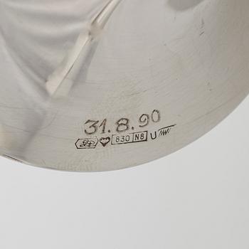 Tapio Wirkkala, Ljusstakar, 2 st, silver, "Trumpetti", Kultakeskus, Tavastehus 1989 och 1990.