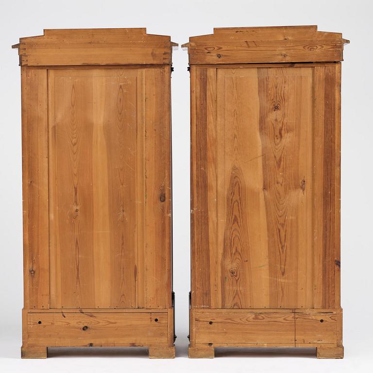 A pair of Swedish Empire mahogany bibliothèques, Stockholm, early 18th century.