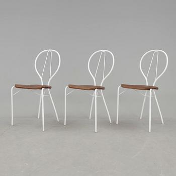 TRÄDGÅRDSSTOLAR, 3st, "Pia" Tore Ahlsén, Gärsnäs, formgivna 1942.