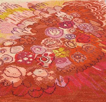 Anita Dahlin, A RUG, "Blommattan", knotted pile, 170 x 123,5 cm, signed AB MMF AD.