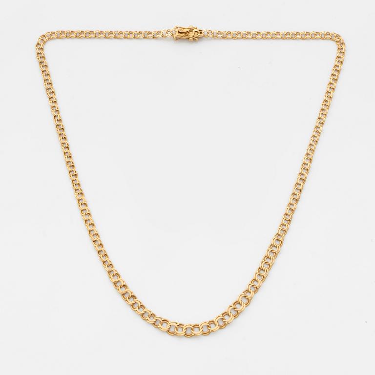 Collier, 18K guld, doserad bismarcklänk.