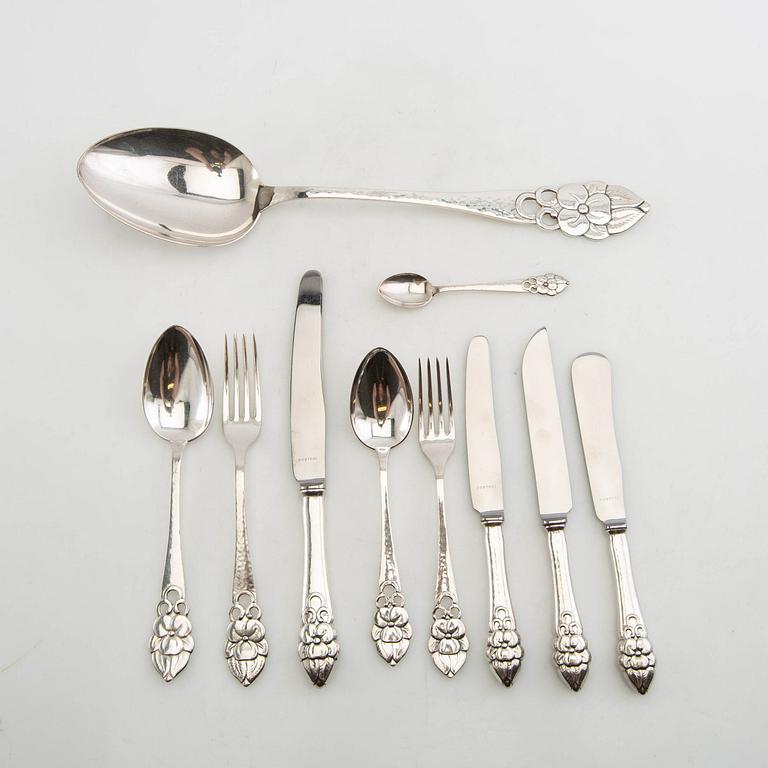 Bestick 89 dlr Jugend 1900-talets början märkta AE&Co nysilver.