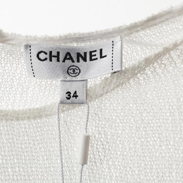 Chanel, a white cotton dress, french size 34.