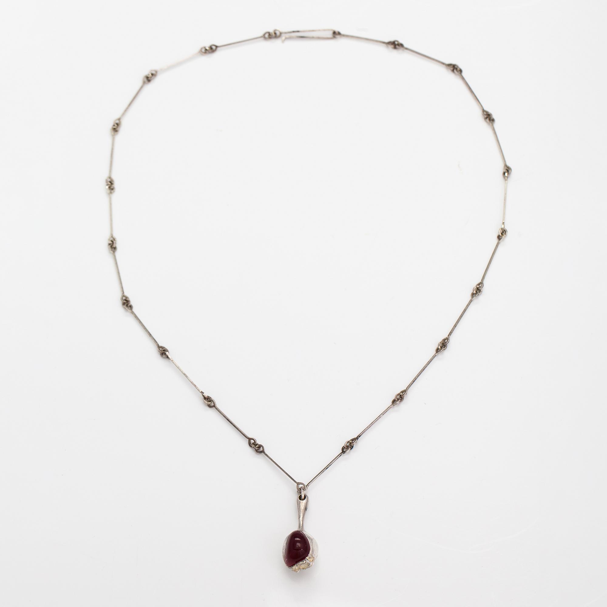 Björn Weckström, "Nectaris", a sterling silver and acrylic necklace. Lapponia 1973.