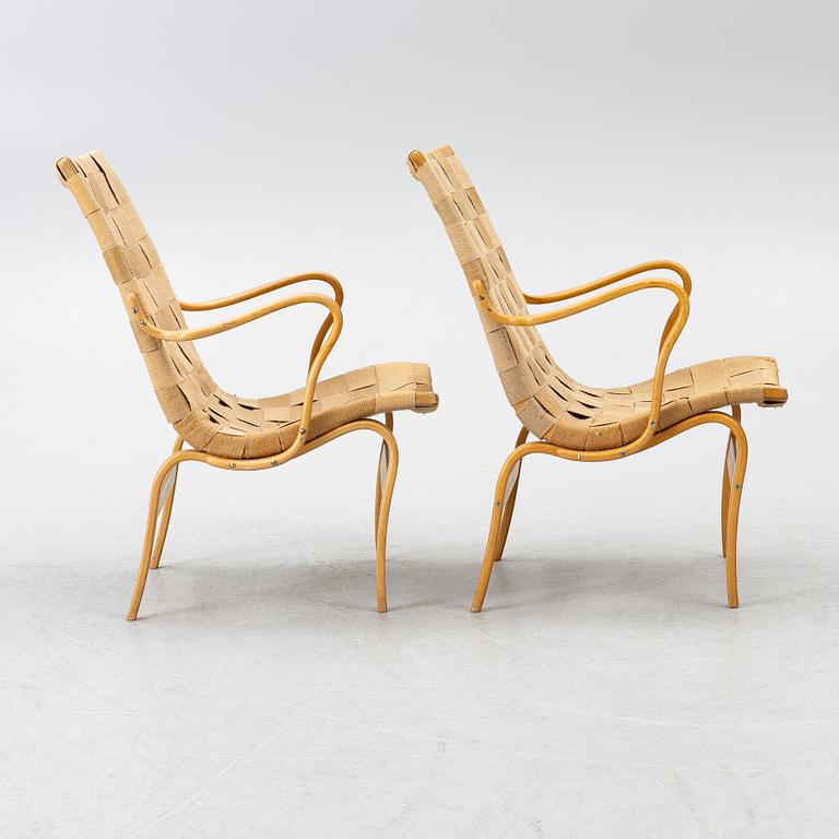 Bruno Mathsson, a pair of 'Eva' armchairs, Firma Karl Mathsson, Värnamo, 1959-62.