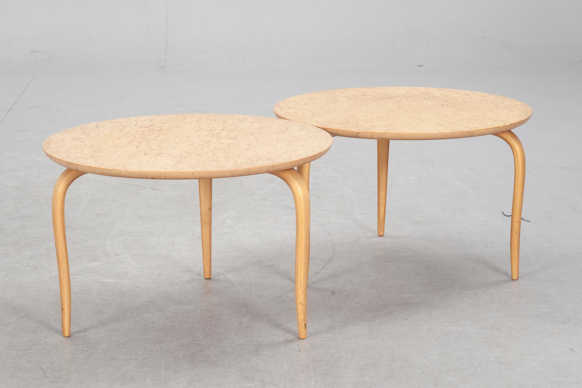 BORD, ett par,  "Annika", design Bruno Mathsson, Firma Karl Mathsson, Värnamo.