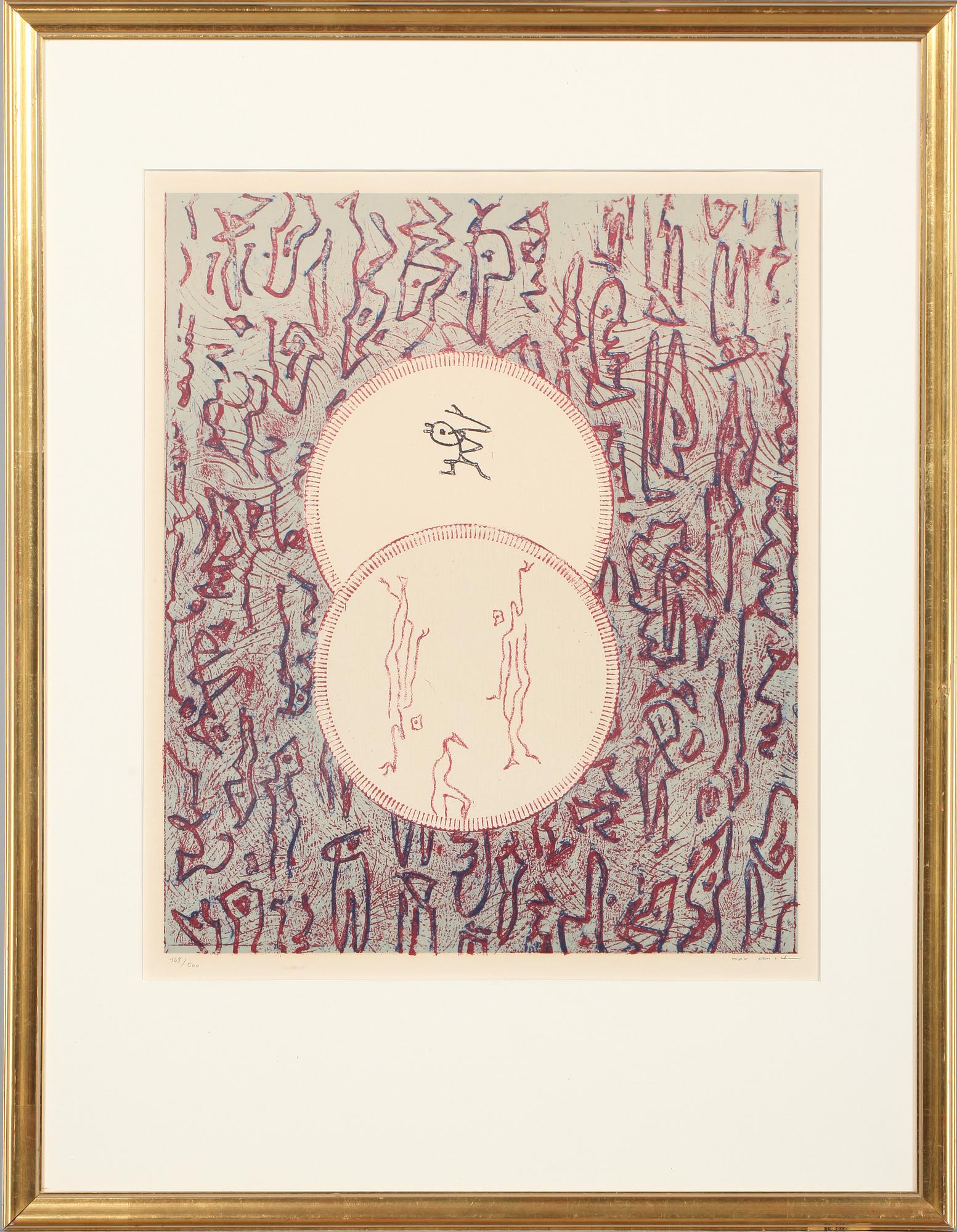 MAX ERNST, färglitografi, signerad och numrerad 148/500.