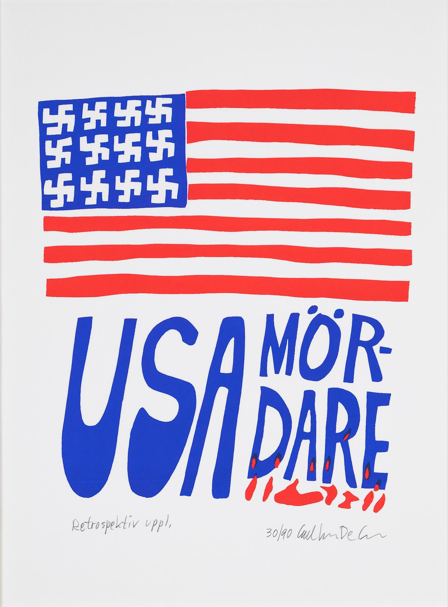 Carl Johan De Geer, färglitografi, signerad 30/90.