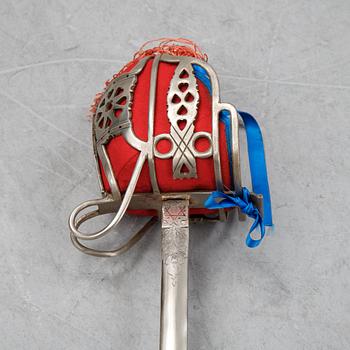 A Regulation Basket hilted broadsword for Highland officers, with scabbard, late 20th Century.