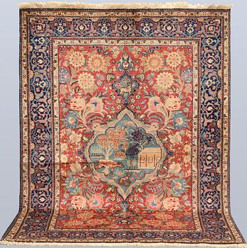 A semi-antique Tabriz carpet, c. 196 x 141 cm.