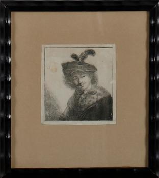 REMBRANDT HARMENSZ VAN RIJN, kopior efter, etsningar, 8 st. 1800-tal.