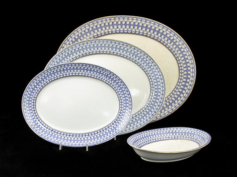 SERVISDELAR, 98 delar, flintgods, "Washington", Rörstrand, 1900-talets början.