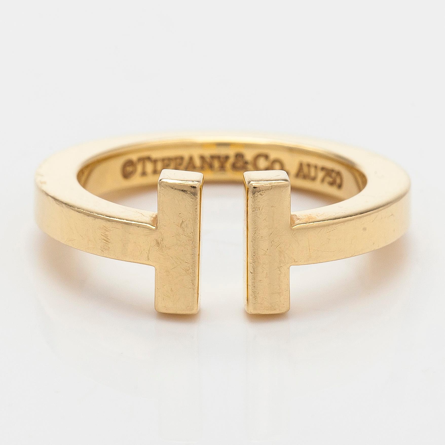 Tiffany & Co,  ring, "T-square", 18K guld.