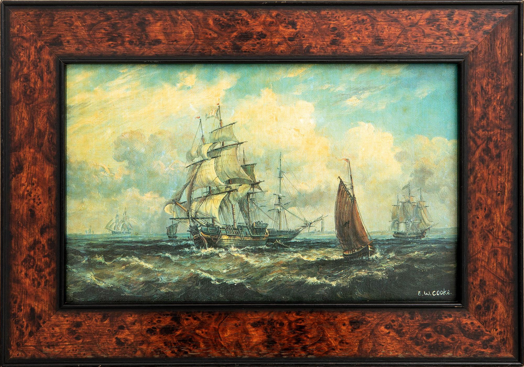 EW Cooke Ships at Sea.