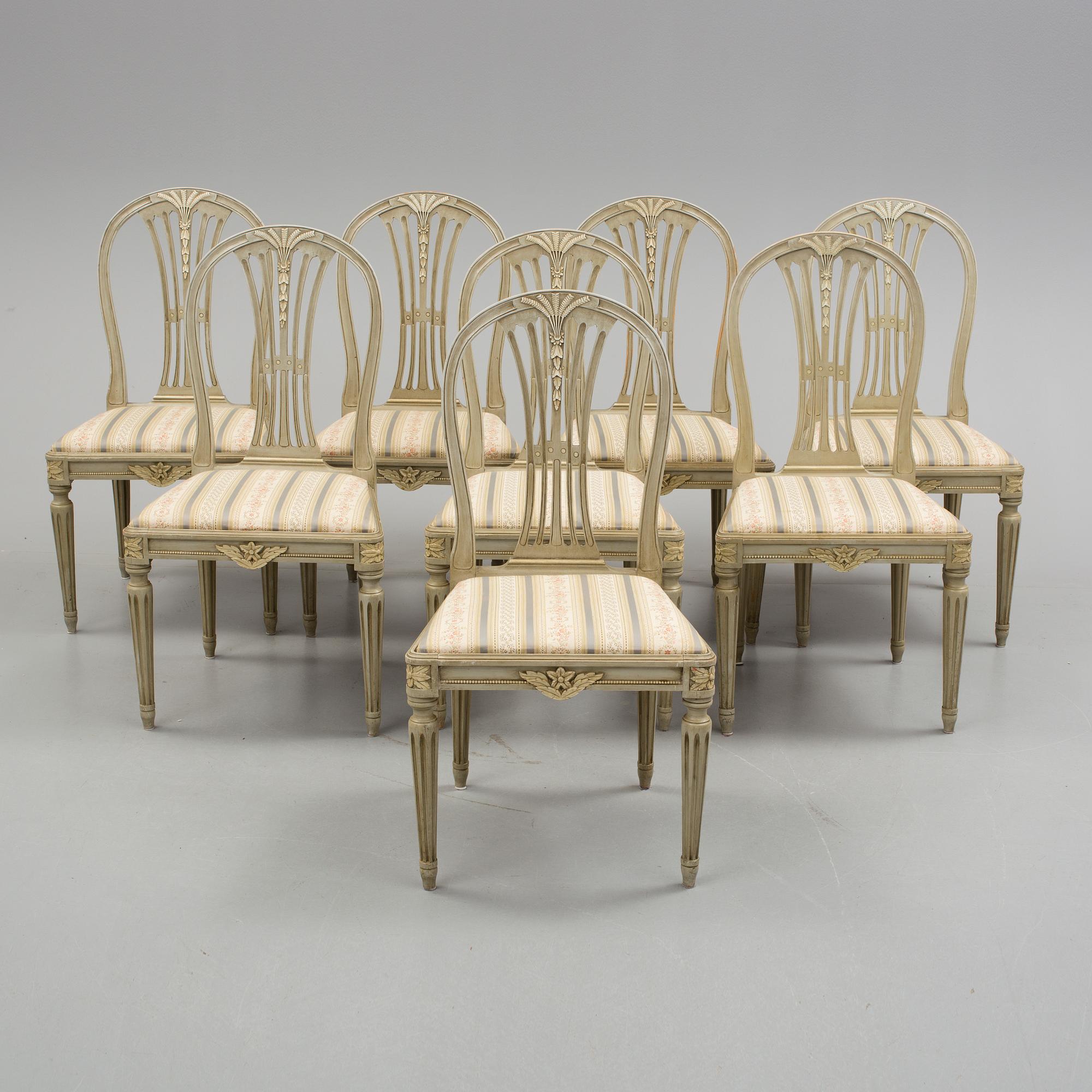 STOLAR, 8 st, Gustaviansk stil, 1900-talets första hälft.