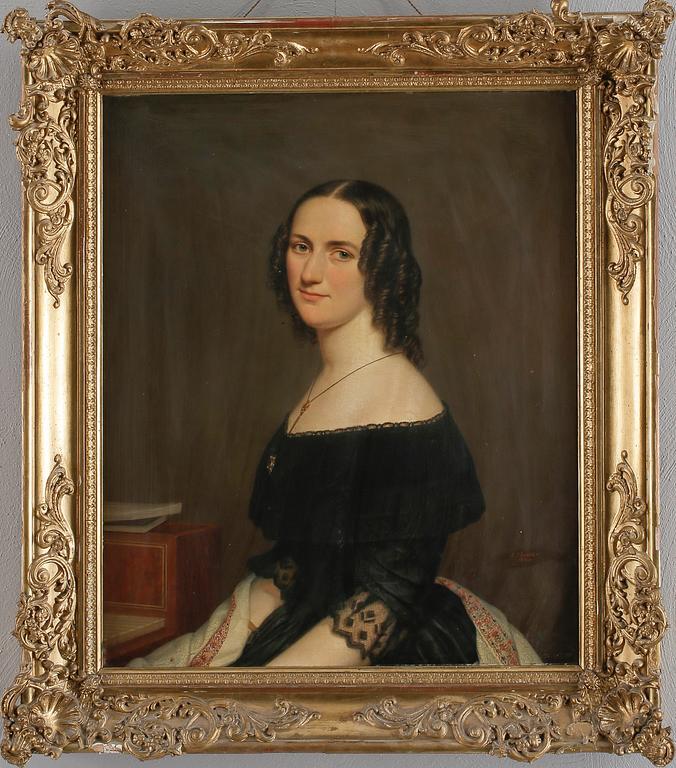 LARS HANSEN, olja på duk, signerat L. Hansen och daterat 1844.