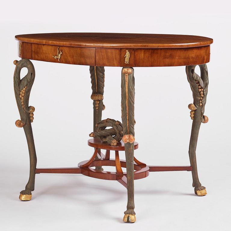 An Austrian Empire mahogany centre table, Vienna, early 1800's.