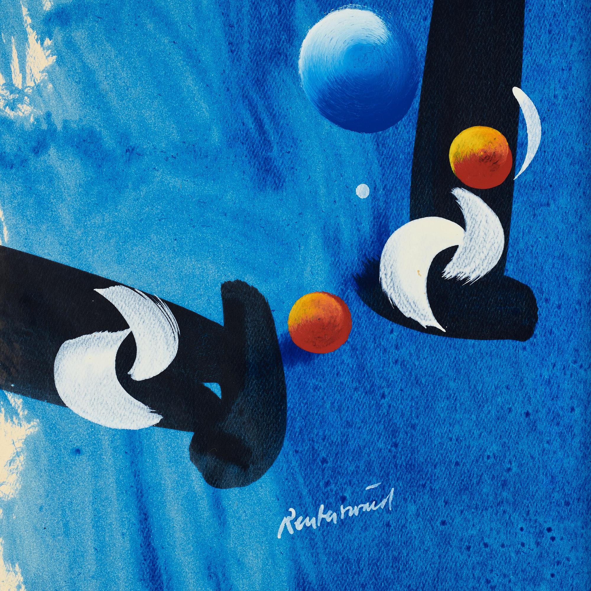 CARL FREDRIK REUTERSWÄRD, watercolor and lacquer on paper laid on canvas, signed Reuterswärd.