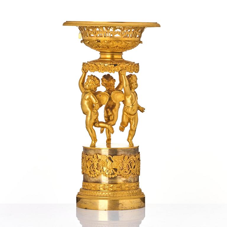 An Empire gilt bronze centerpiece, early 19th century.