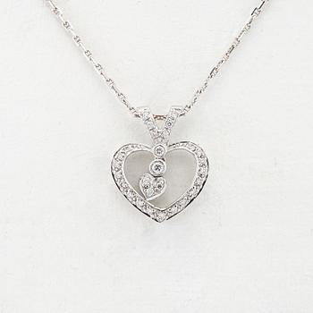 Necklace 18K white gold with round brilliant-cut diamonds.