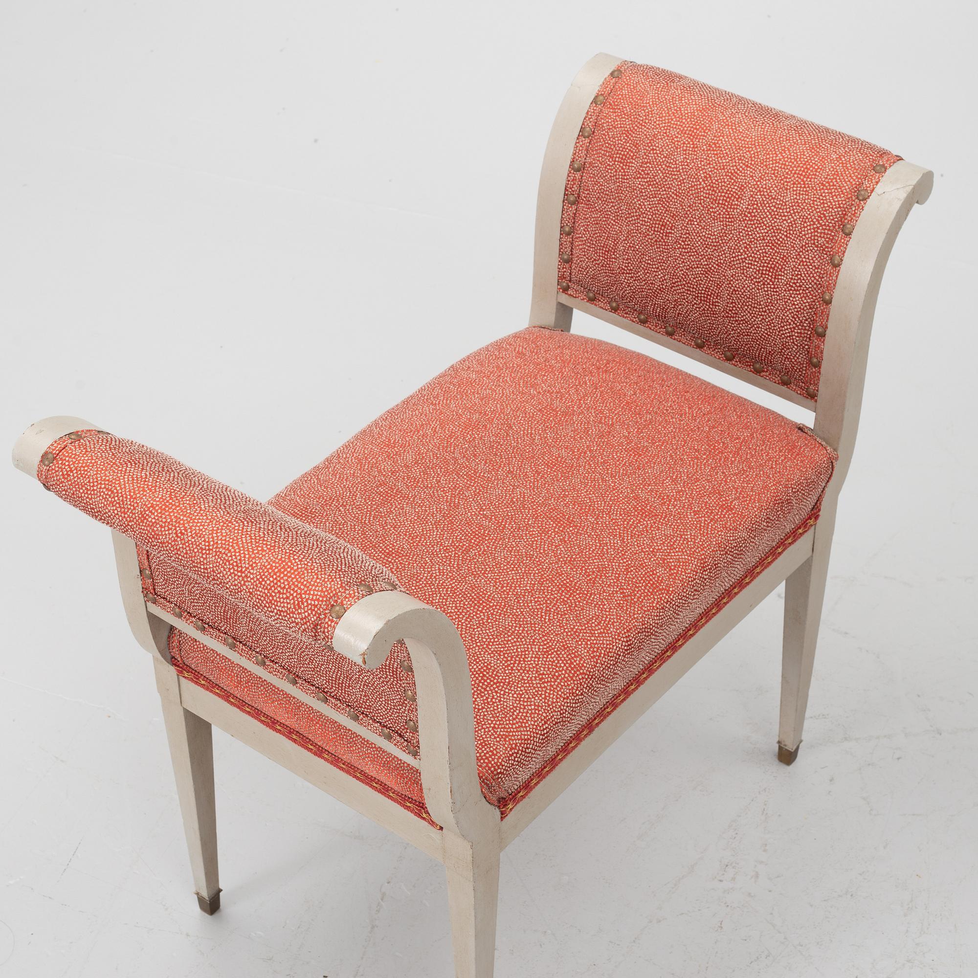 A pair of late Gustavian-style stools, ca 1900.