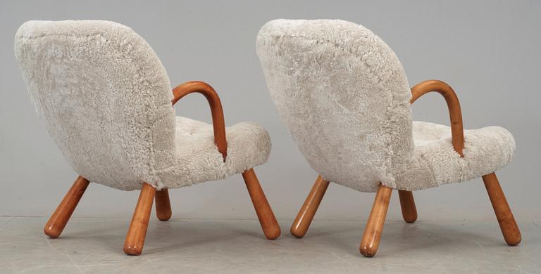 PHILIP ARCTANDER, tillskrivna, fåtöljer, ett par, 1940-50-tal.