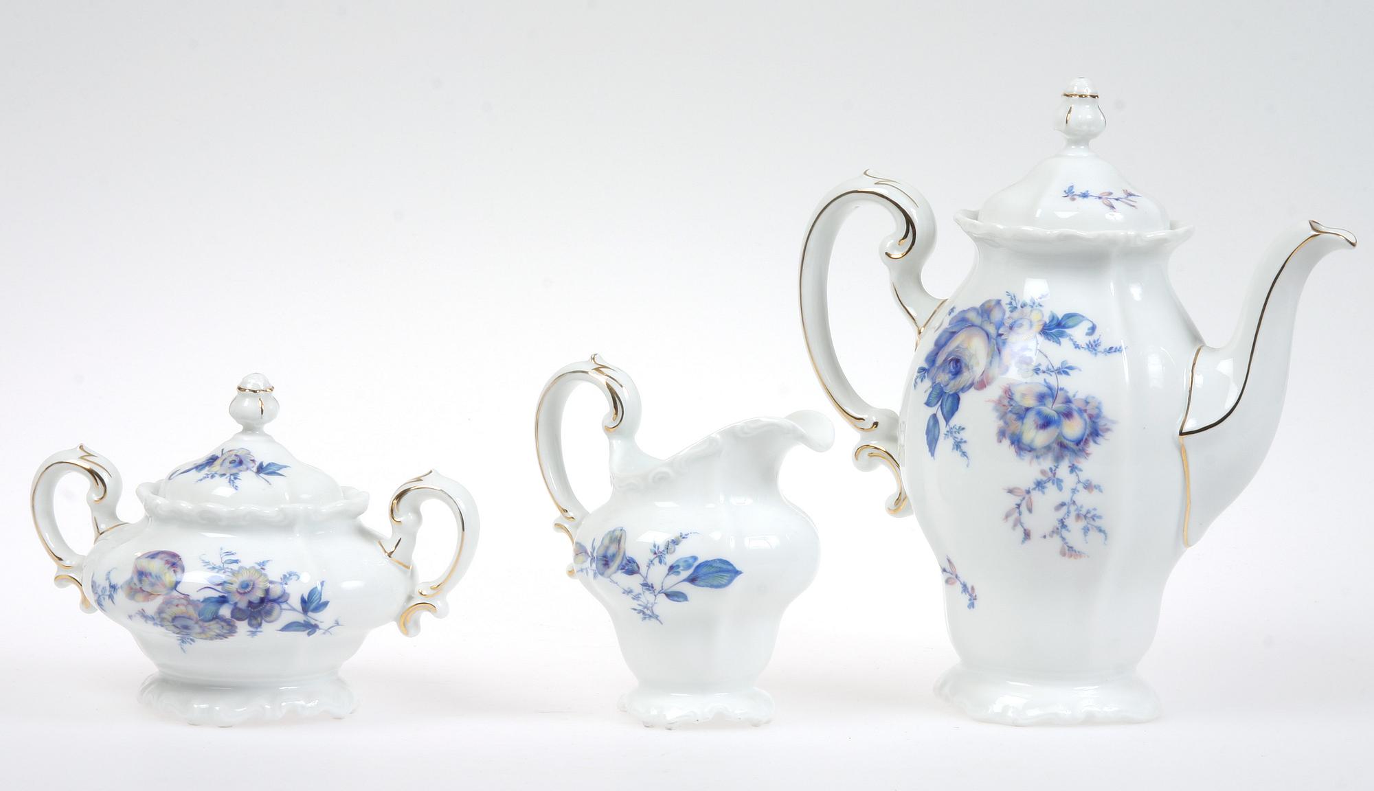 TE- och KAFFESERVIS, 38 delar, porslin,"Pompadour", Rosenthal.