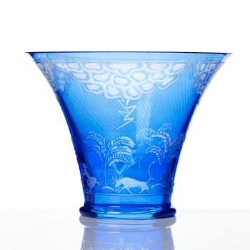Edward Hald, A bowl, "Thunderstorm", Orrefors, Sweden.