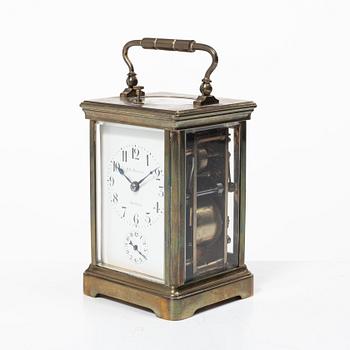 A carriage clock, in case, Linderoth Stockholm, 20th century.