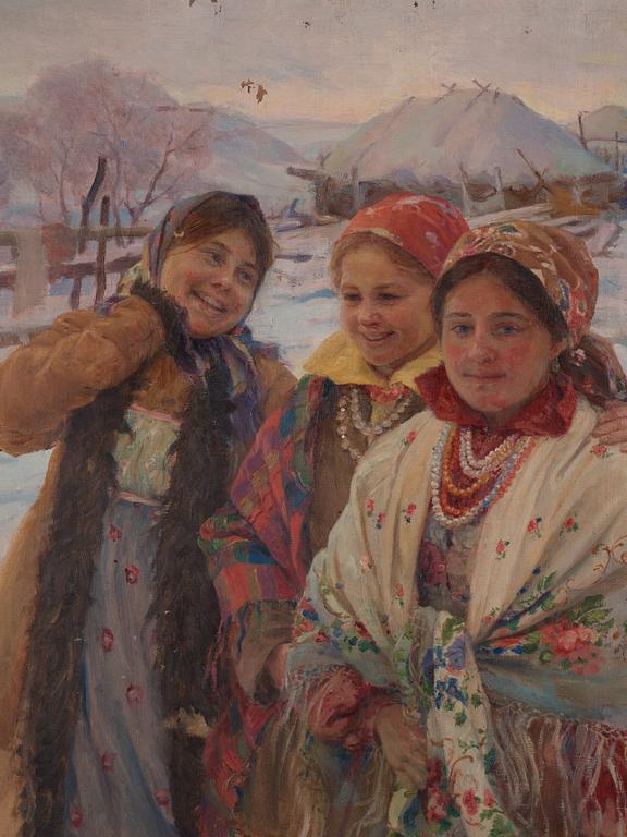 Feodor (Fedot) Vasilievich Sychkov, Winter scene with three friends.