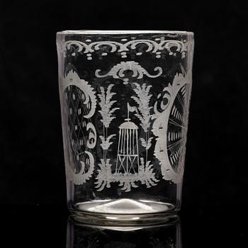 A large German hunting goblet, 18th century.