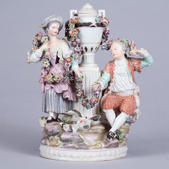 FIGURGRUPP, porslin, Meissen Marcolinistil.